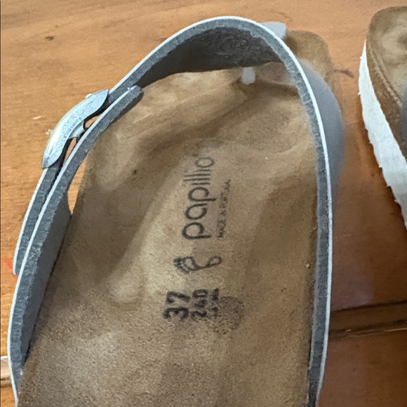 Birkenstock Papillio Gizeh Platform Stylish Silver Women's Sandals Size 8 - Picture 13 of 15